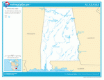 Map of rivers and lakes of Alabama