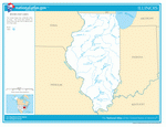 Map of rivers and lakes of Illinois