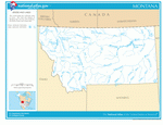 Map of rivers and lakes of Montana