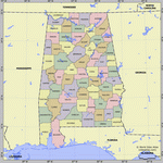 Map of division into districts of Alabama