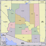Map of division into districts of Arizona