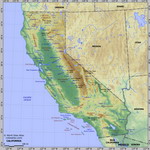 Map of relief of California