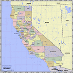 Map of division into districts of California