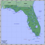 Map of relief of Florida
