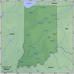 Map of relief of Indiana