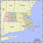 Map of division into districts of Massachusetts