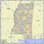 Map of division into districts of Mississippi