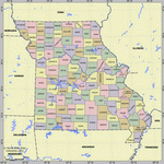 Map of division into districts of Missouri