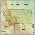 Map of relief of Montana