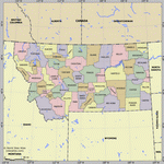 Map of division into districts of Montana