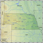 Map of relief of Nebraska