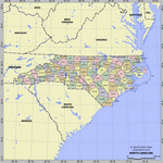 Map of division into districts of North Carolina