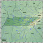 Map of relief of Tennessee