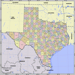 Map of division into districts of Texas