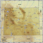 Map of relief of Wyoming
